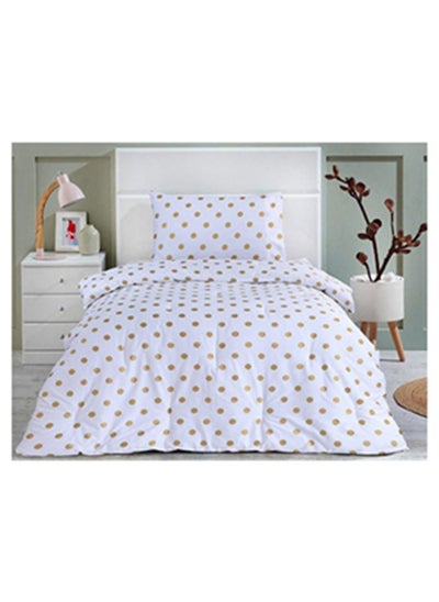 اشتري Polka Glam 2-Piece Comforter Set 135X220cm-Metallic Gold في الامارات