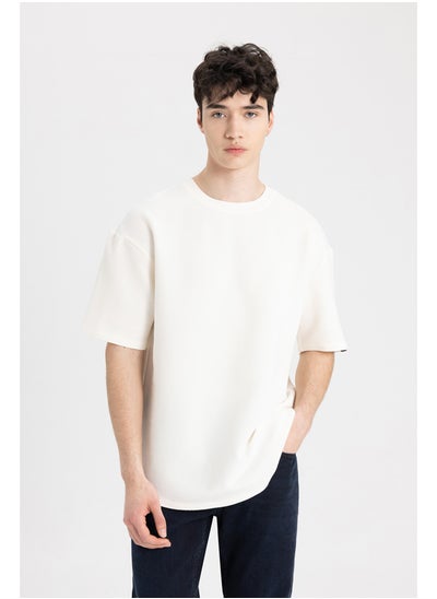 Buy Man Comfort Fit Crew Neck Short Sleeve Knitted T-Shirt in Egypt