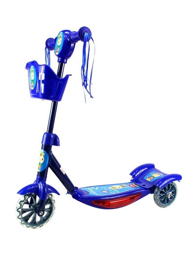 اشتري 3 Wheel Scooter With Music And Light In Blue With Storage Basket In Front في السعودية