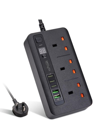 Buy 3 Way Extension Socket with 5 USB Ports - Extension Strip With Led Indicators | Child Safe |Extra Long Cord with Over Current Protected | Ideal For All Electronic Devices in UAE