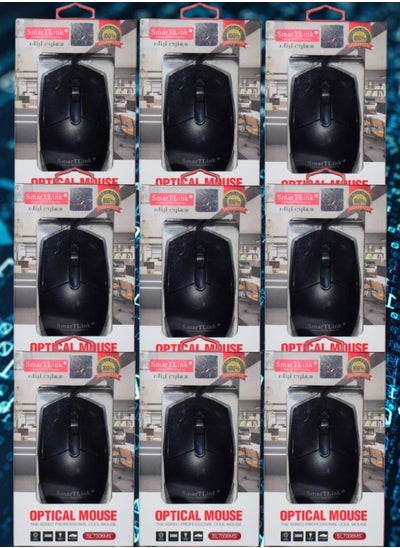 اشتري 9 Pieces SmarTLink Optical Mice The Wired Professional Cool Mouse SL7006MS في السعودية