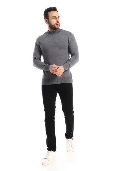 Buy Ribbed High Cole Heather Charcoal Pullover in Egypt