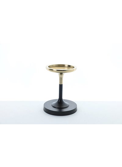 Buy Jacques Pillar Candle Holder 10x10x15cm Black/Gold in UAE