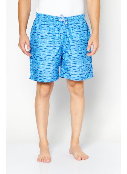 اشتري Men Allover Print Board Shorts, Blue Combo في الامارات