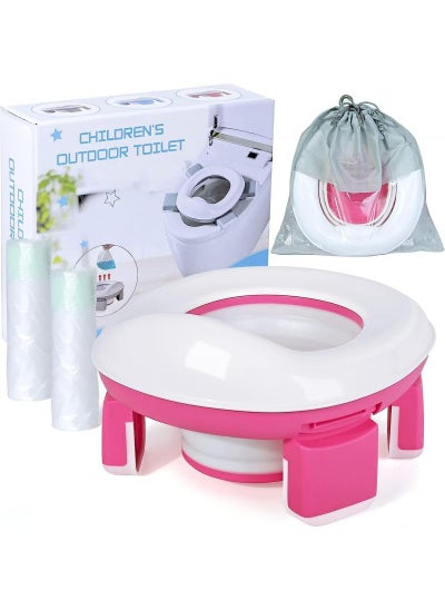 Buy 3 In 1 Portable Folding Baby Potty Travel Toilets Potty Training Seat WC Trainer Seat Collapsible Camping Toilet Easy To Clean in UAE