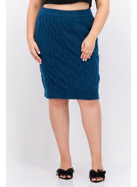 Buy Women Textured Mini Skirt, Tale Blue in UAE