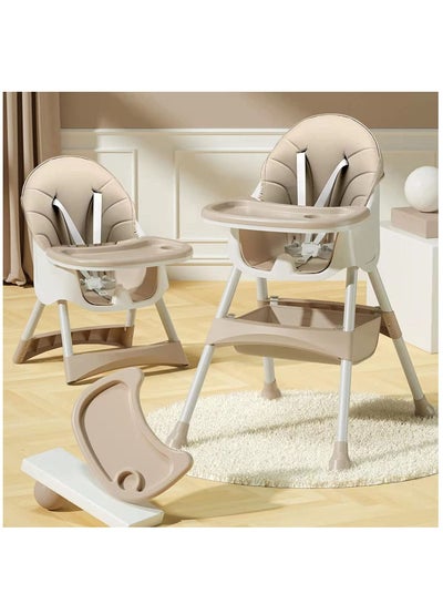 اشتري 2-In-1 Adjustable Portable Light Weight Baby High Chair, Baby Toddler Infant Booster Seat, Anti-slip Feeding Snack with Organizer Bag, Tray, Cushion في السعودية