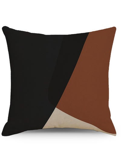 Buy Nordic abstract pattern linen material pillowcase pillow cover 45*45cm in UAE