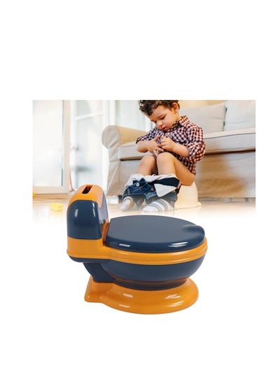 Buy Potty Training Toilet, Removable Realistic Toddler Potty Training Seat with Splash Guard, Non Slip Portable Toddler Potty Chair for Baby & Kids, Boys and Girls (Blue Yellow) in UAE