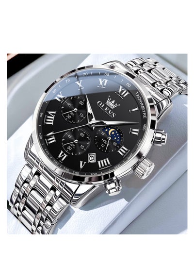 اشتري Watches For Men Quartz Stainless Steel Water Resistant Watch Silver 41mm 5529 في السعودية