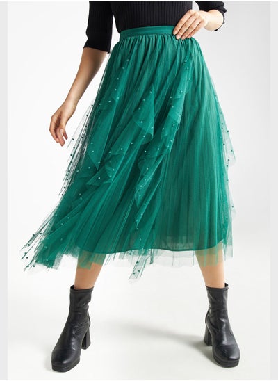 Buy Embellished Pleated Skirt in UAE