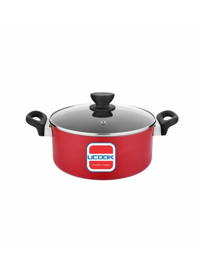 اشتري Ucook Cooking Pot with Glass Lid 22cm-3mm thickness في الامارات