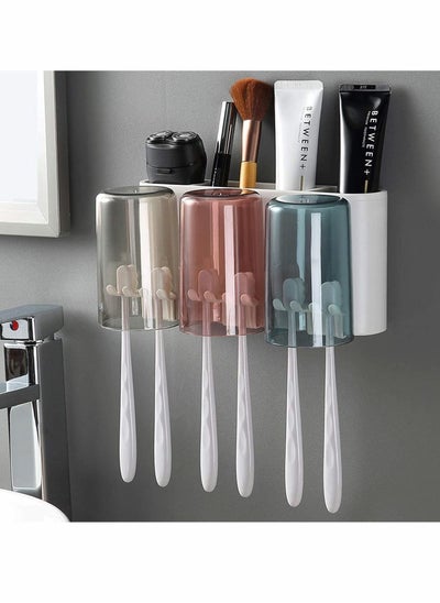 اشتري Toothbrush Holder, Wall-Mounted Toothbrush Holder, Kids Favorite Toothbrush Holder, Wall Mounted Family Set, Eco-Friendly Mighty Toothbrush Holder for Family or Dormitory في السعودية