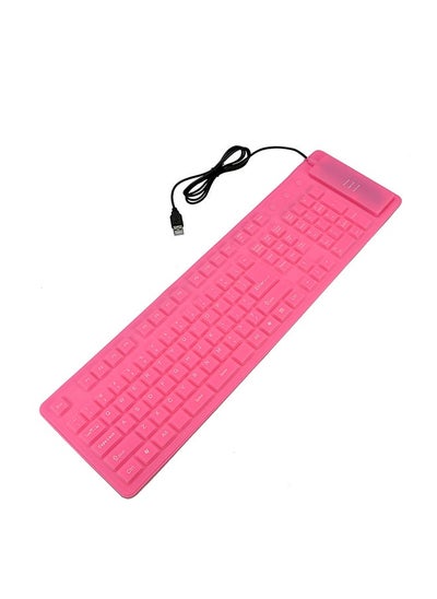 Buy High Grade Foldable Waterproof Keyboard Pink in UAE