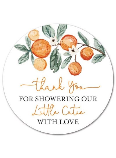 اشتري 2" Round Cutie Orange Baby Shower Thank You Favor Stickers (40 Labels) في السعودية