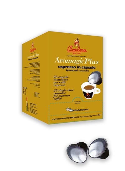 Buy Barbera Espresso in Capsule Aromagic Plus Nespresso Compatible - 25 capsule - gold in UAE