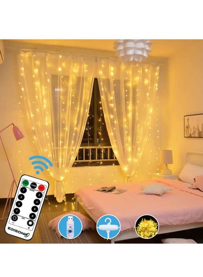 Buy 300 LED Twinkle Light Set - Versatile Fairy Lights for Party, Birthday, Wedding Celebrations - Curtain Lights Ideal for Indoor & Outdoor Spaces, Gardens, Home Decor - Warm White Decoration in UAE