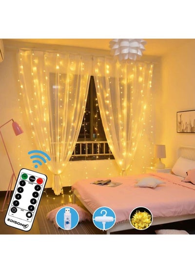 اشتري 300 LED Twinkle Light Set - Versatile Fairy Lights for Party, Birthday, Wedding Celebrations - Curtain Lights Ideal for Indoor & Outdoor Spaces, Gardens, Home Decor - Warm White Decoration في الامارات