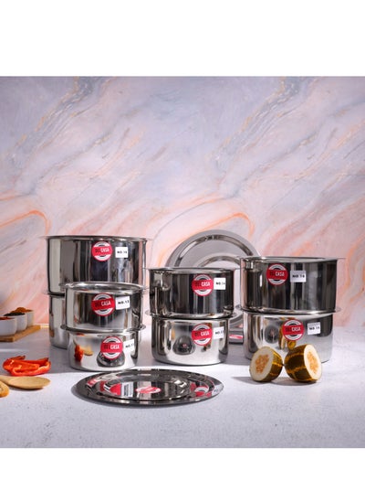 Buy Stainless Steel Tope Set with Lid, 8pcs Tope & Lid DC2454 in UAE