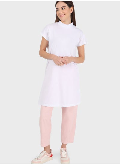 Buy High Neck Oversized T-Shirt in UAE