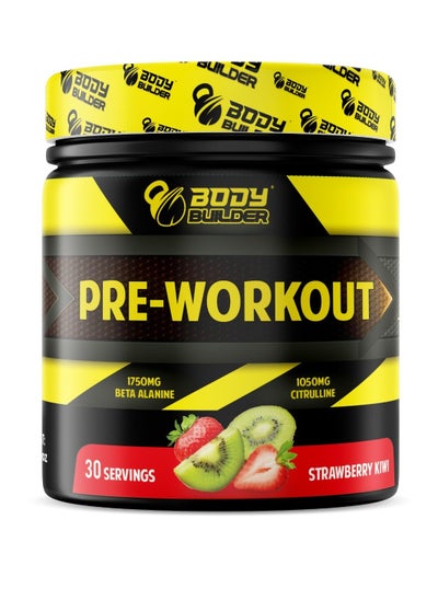 Buy Body Builder Energy Pre workout Plus BCAA, Strawberry Kiwi Flavor, 30 Servings in Saudi Arabia