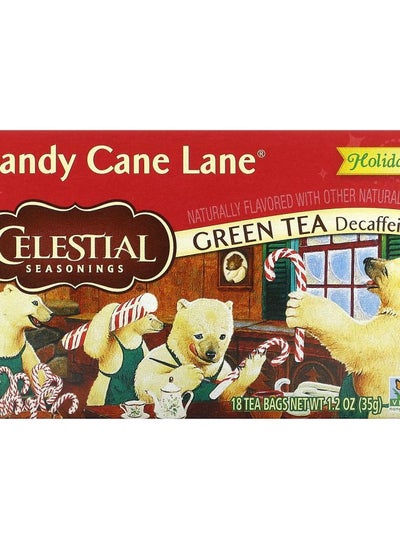 Buy Holiday Green Tea Candy Cane Lane Decaffeinated 18 Tea Bags 1.2 oz (35 g) in UAE