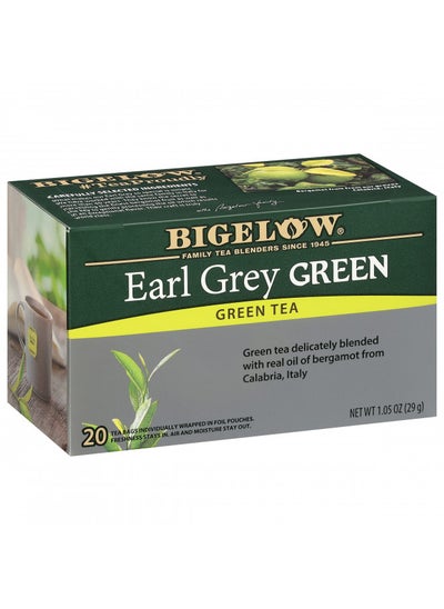 Buy Bigelow Tea Earl Grey Green Tea, Caffeinated, 20 Count (Pack of 6, 120 Total Tea Bags in UAE