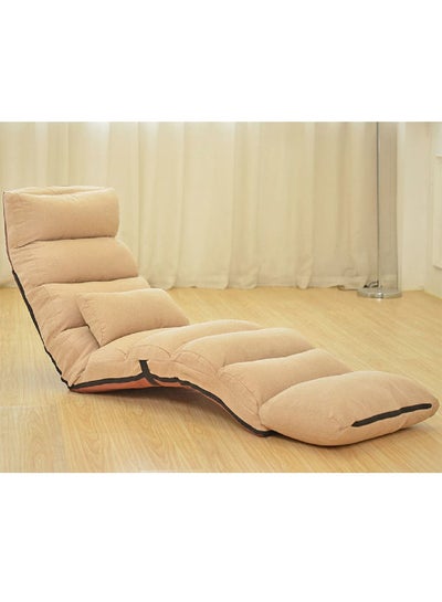 Buy Lazy Floor Chair with Back Support Backrest and Headrest Adjustable Lounge Chair in UAE