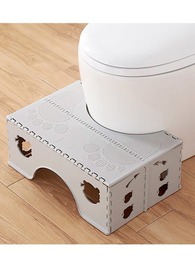 Buy Portable Folding Toilet Stool, 7” Compact Squatting Stool, Ideal for Travel, Fits All Toilets, Perfect for Any Bathroom (Grey) in UAE