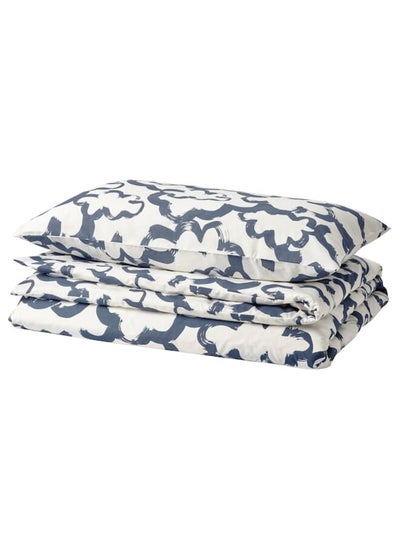 Buy Duvet Cover And Pillowcase White Blue/Cloud 150X200/50X80 Cm in Saudi Arabia