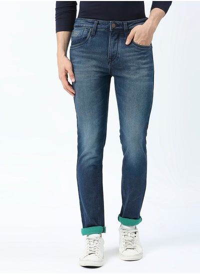 اشتري Mid Rise Faded Jeans with Button Closure في السعودية