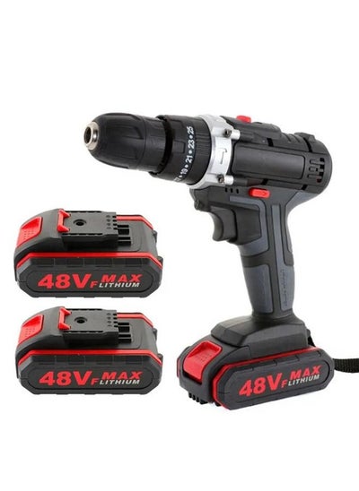 اشتري Double Speed Power Brushless Hand 48VF Impact Electric Drill Set Cordless Drill With Battery Tool في السعودية