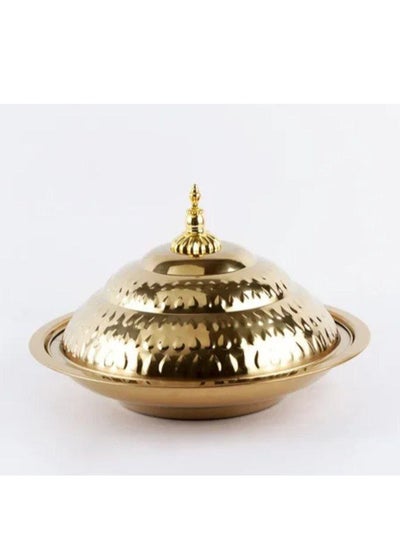 Buy Kabsa tray with gold cover, 30 cm in Egypt