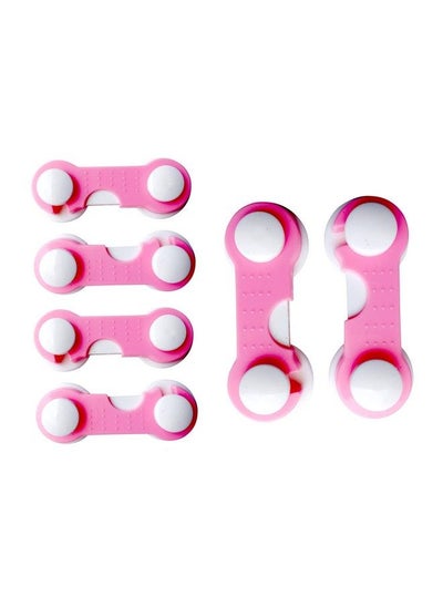 اشتري Multipurpose Non Toxic Bpa Free Safety Locks For Doors Cabinet Fridge Drawer ; Safety Accessories For Baby;Child;Kids;Infant;Toddler (Pink Pack Of 6) في الامارات