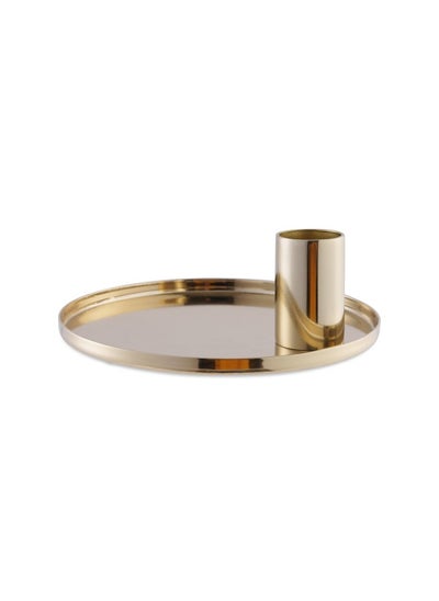 اشتري Nubia Candle Tray D12X4.5cm - Gold في الامارات