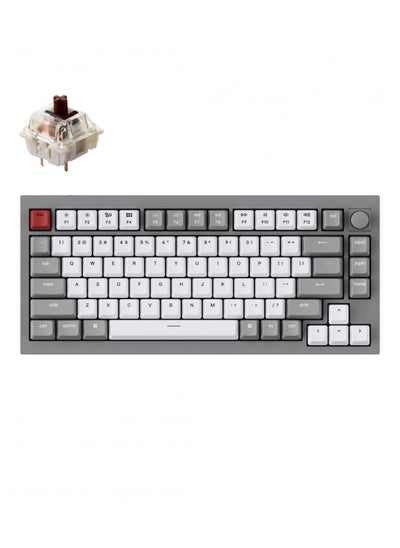 Buy Gateron Phantom Mechanical Keyboard with Knob, RGB, Brown Switch & Custom Hot-swappable | Ergonomic Design Gaming Keyboard - Space Gray in Saudi Arabia