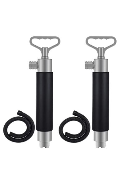 اشتري 2 Pack Kayak Hand Pump, 16.1 Inch Manual Portable Kayak Hand Water Pumps with Hose,Suitable for Kayak Rescue Outdoor Survival (Black Gray) في الامارات