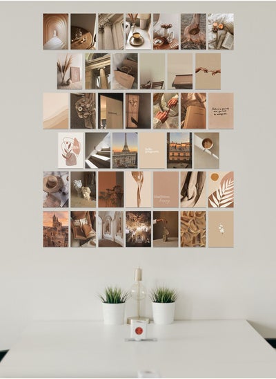 Buy Posters Wall Collage Kit, Album Cover, 40 Pieces Cardstock Thick Paper Posters, Beige Art for Home, Room, Office, Decor 14.8x20cm in Saudi Arabia