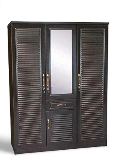 Buy MODERN 3 Door Wooden Wardrobe Cabinet Cupboard Engineered Wood Perfect Modern Design Color Wenge in UAE