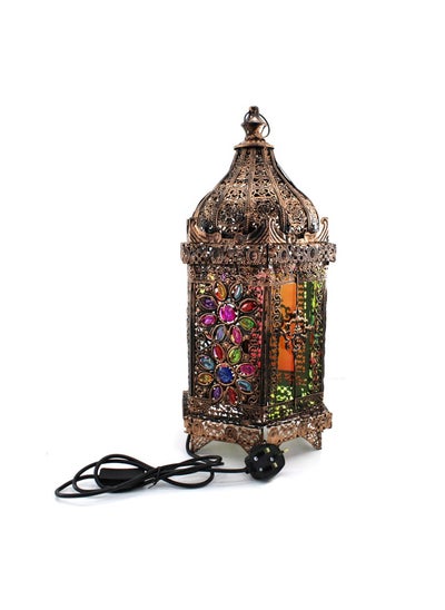 اشتري Grand Illumination Metal Lantern 28x50cm With Bulb, Elegance Enveloped in Light في الامارات