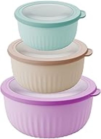 اشتري PEDRINI Assorted Bowls With Lid, Set 3 Pcs D.14-18-21, H.13 Cm في مصر