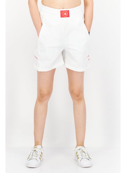 Buy Women Sportswear Brand Logo Basic Shorts, White in UAE