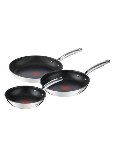 Tefal Jamie Oliver Cook's Direct Stainless Steel Frying Pan, 5 Piece  Cookware Set, Non-Stick Coating, Heat Indicator, Riveted Safe-Grip Handle