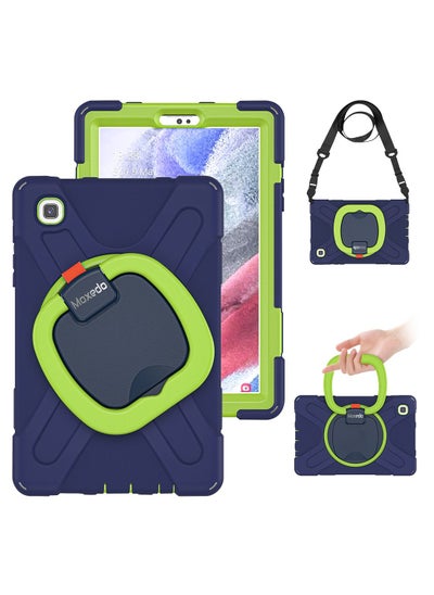 Buy Moxedo Shockproof Rugged Protective Colorful Case with 360 Rotating Kickstand , Shoulder Strap , Pen Holder for Kids Compatible for Samsung Galaxy Tab A7 Lite 8.7 Inch 2021(T220/T225) - Navy Blue/Lime in UAE