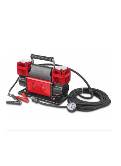 اشتري Golden Camel Ultra Power 2-Cylinder Portable Air Compressor, 150 PSI, Heavy Duty Tire Inflator with 300 L/min Airflow and Carry Bag for Cars, SUVs, and 4x4 Vehicles, Red & Black في الامارات