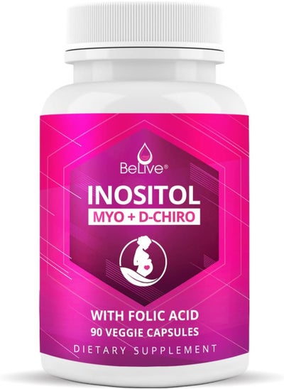 Buy Inositol Myo+D-Chiro With Folic Acid 90 Caps in UAE