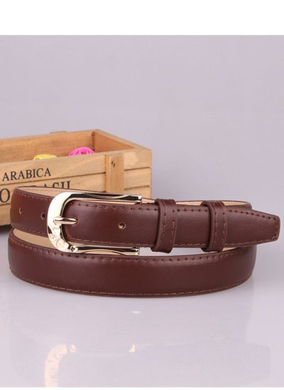 اشتري All Kinds Of Women's Pu Leather Pin Buckle Decorative Leisure Belt 105cm Brown في الامارات