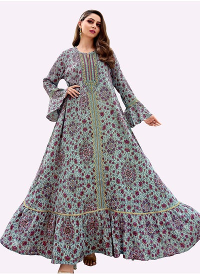 Buy Sara Floral Printed Jalabiya in UAE