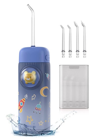 Buy Water Flosser for Kids, Portable Water Flosser Cordless for Teeth Cleaning & Gums Braces Care, Rechargeable Dental Oral Irrigator with 4 Tips & 2 Mode, IPX7 Water Proof for Travel & Home (BLUE) in Saudi Arabia