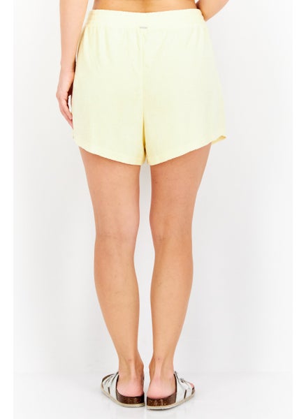 اشتري Women Terry Textured Basic Short, Yellow في الامارات